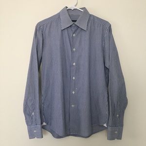 Sisley, dress shirt, medium, blue/white striped